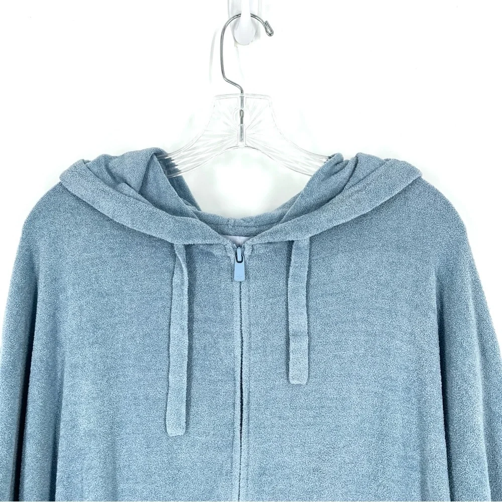 Barefoot Dreams CozyChic Ultra Lite Short Sleeve Zip Up Hoodie Size L/XL - Picture 3 of 9